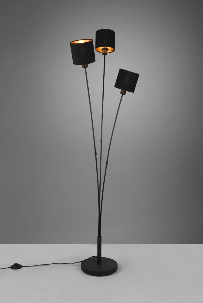 Vloerlamp Tommy 3-lichts zwart Trio 4017807507553