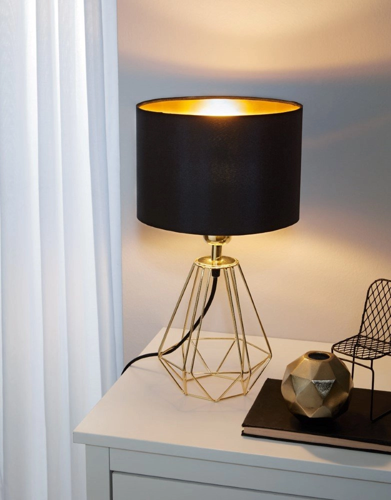 Tafellamp Carlton 2 goud met zwart Eglo 9002759957889
