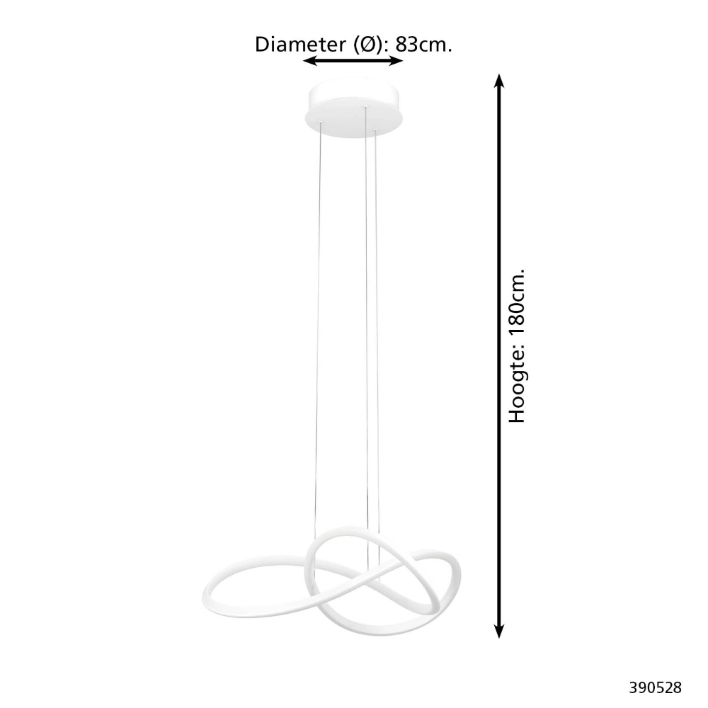 Design hanglamp Riaza wit Ø 83cm hoogte verstelbaar Stars of Light 9008606357697