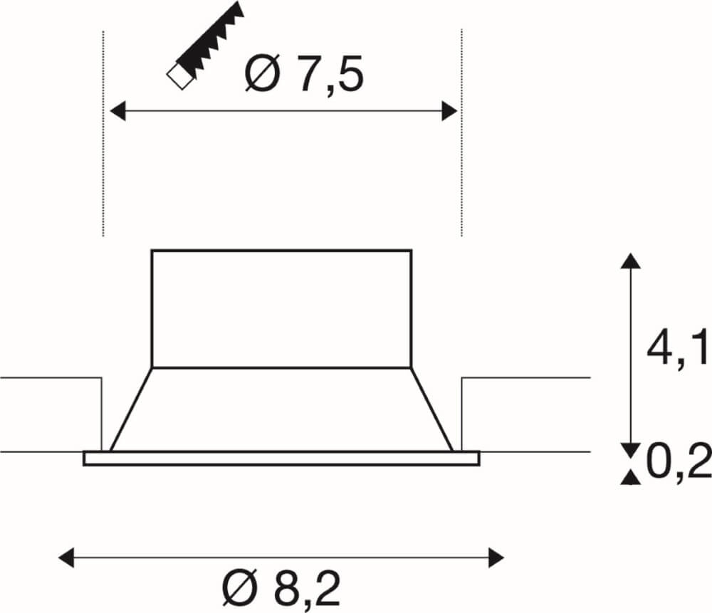 Inbouwring New Tria 75 rond wit - verdiept - zonder fitting SLV 4024163278324