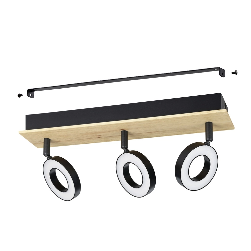 Led plafondlamp Rielves 3-lichts met hout Eglo 9008606313723