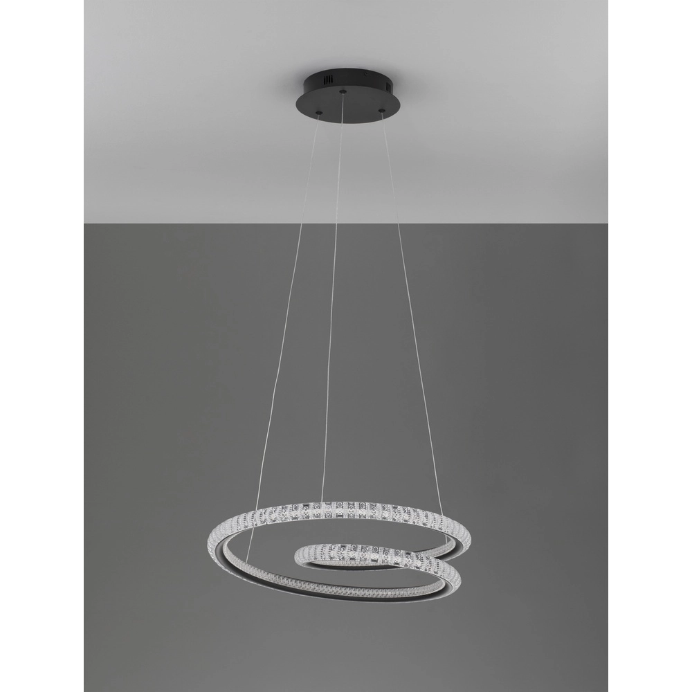 Design hanglamp Ginevra zwart Ø 48cm Lyora 5212017433480