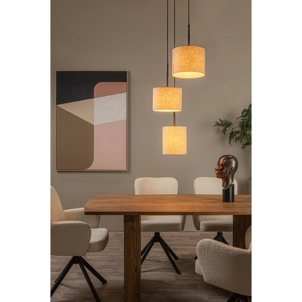 3-lichts hanglamp Maya crème Lucide 5411212452597