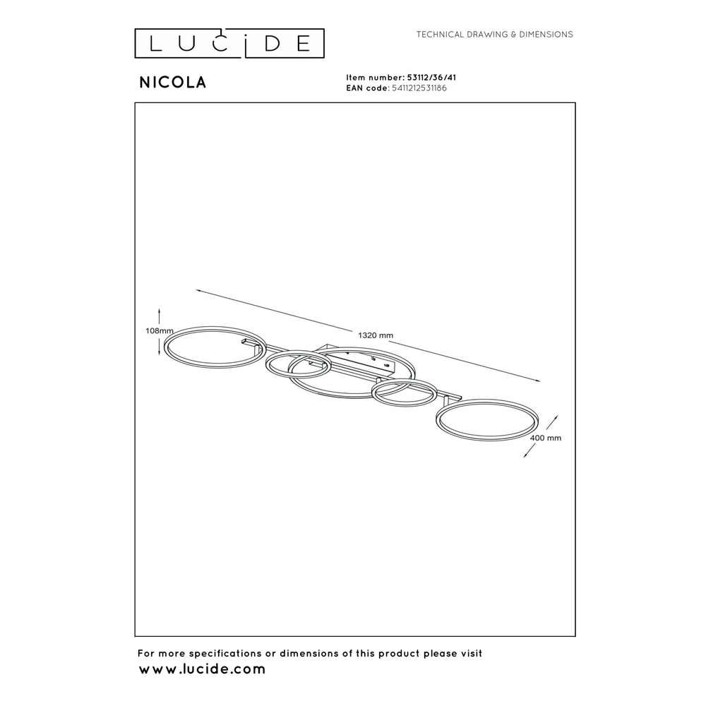 Moderne plafondlamp Nicola zand bruin Lucide 5411212531186