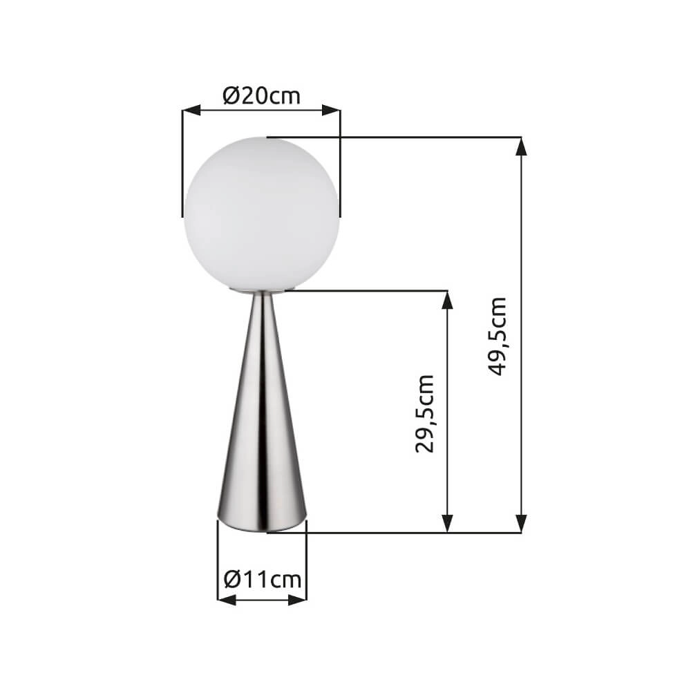 Tafellamp Pinpal nikkel met wit bol glas Globo 9007371450343