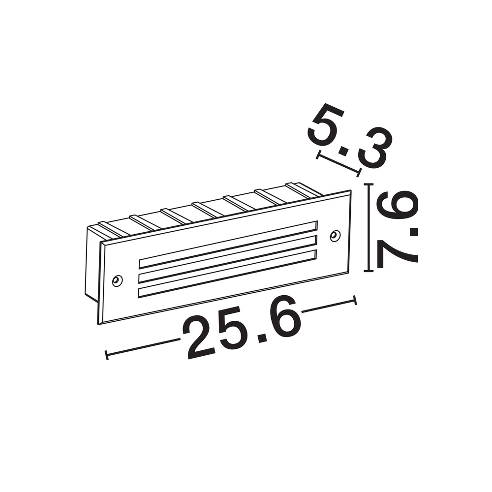 Strakke wandlamp Off 25,6cm met ribbels Lyora 5212017453396