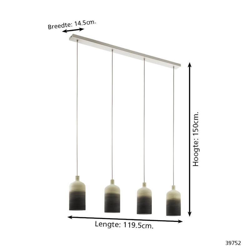 4-lichts hanglamp Azbarren beige Stars of Light 9002759397524