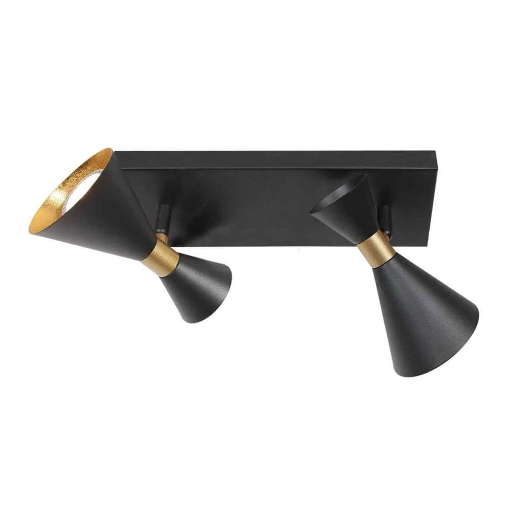 Design plafondlamp Preto zwart met goud dubbel