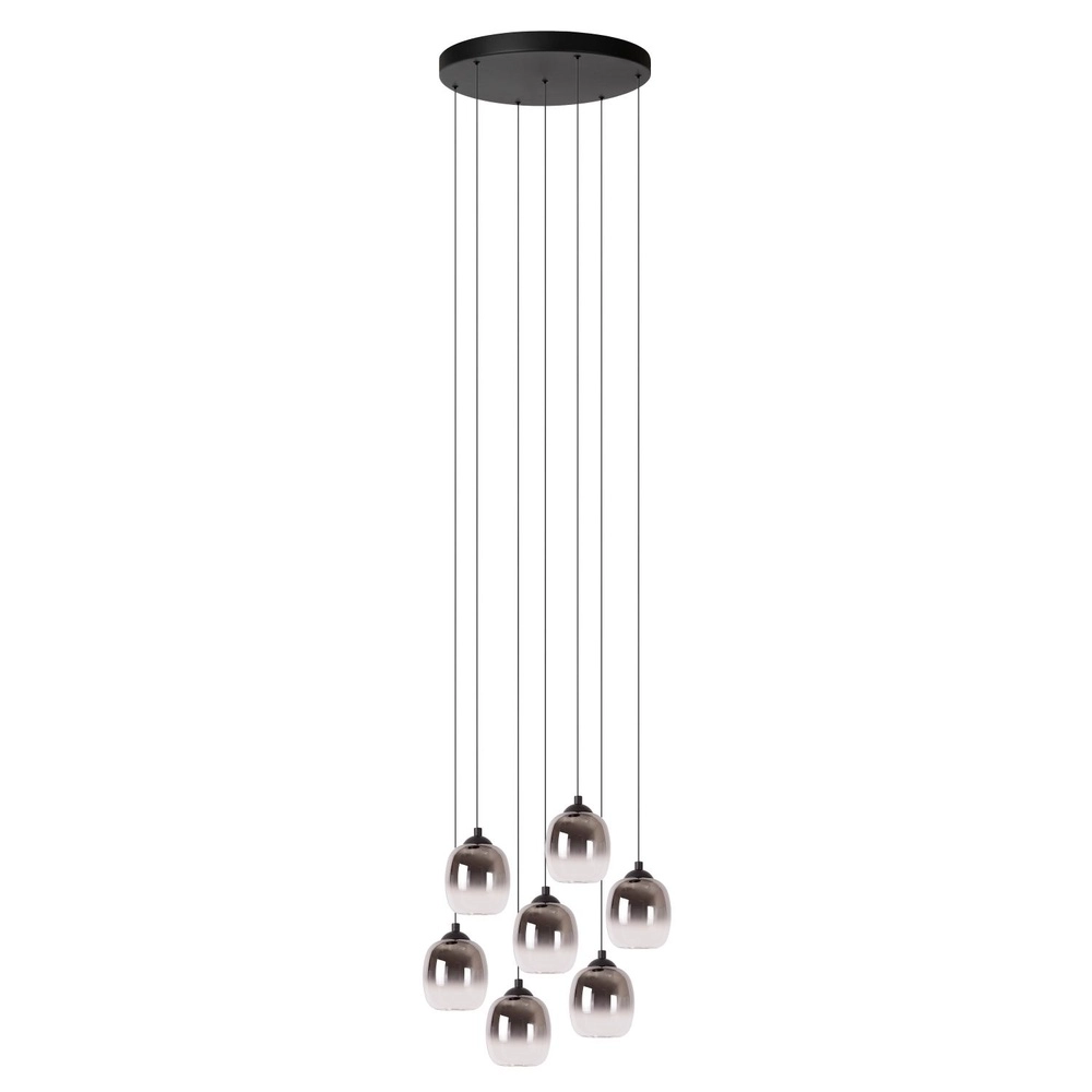 7-lichts hanglamp Tamino zwart