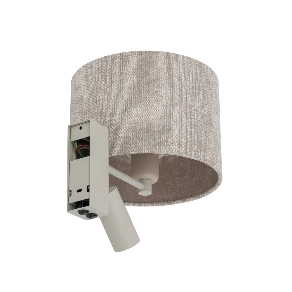 Wandlamp zand bruin Cedro met schemerlampkap Lyora 5903139116688