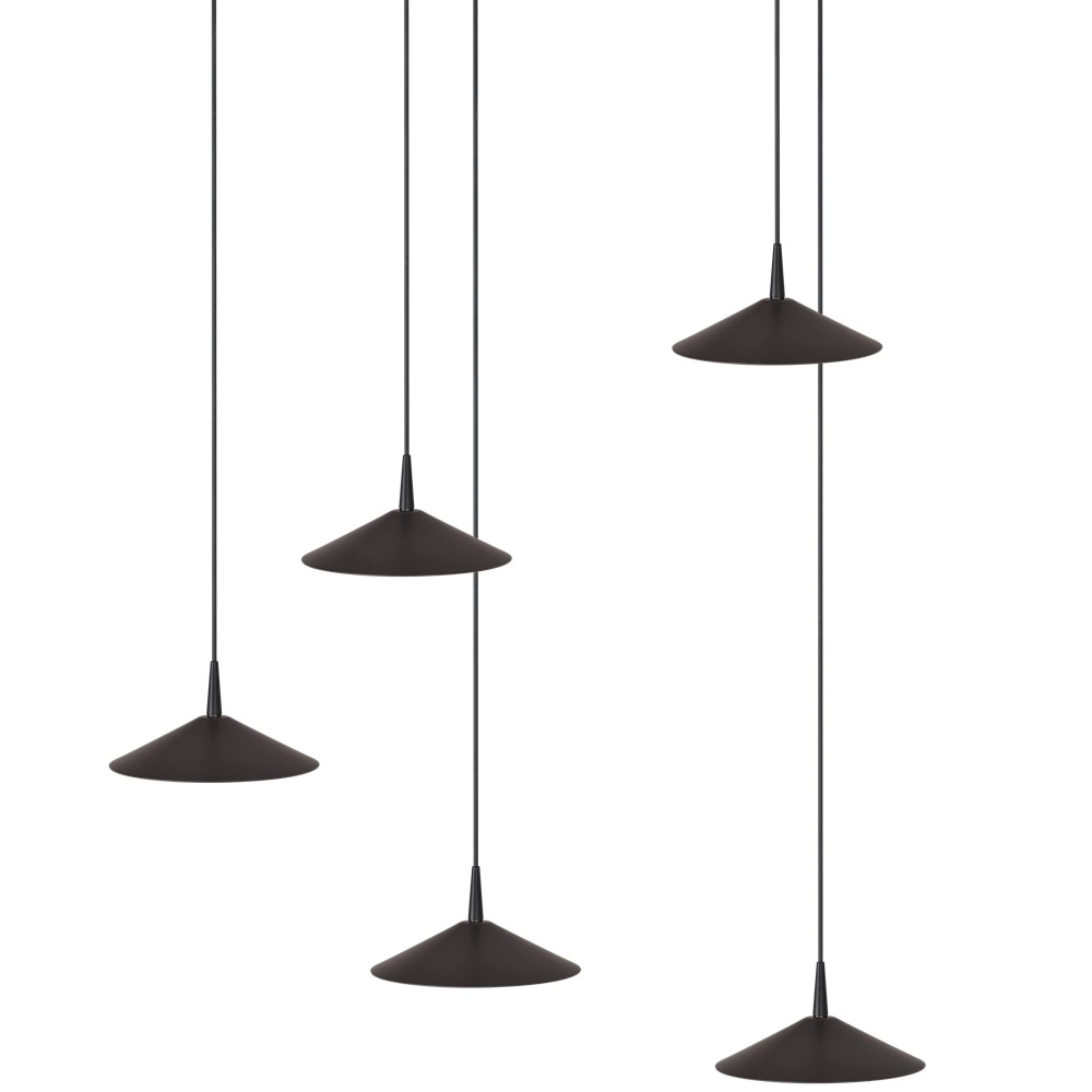 5-lichts hanglamp Ceppo zwart Ø 18cm rond Masterlight 8718121358697