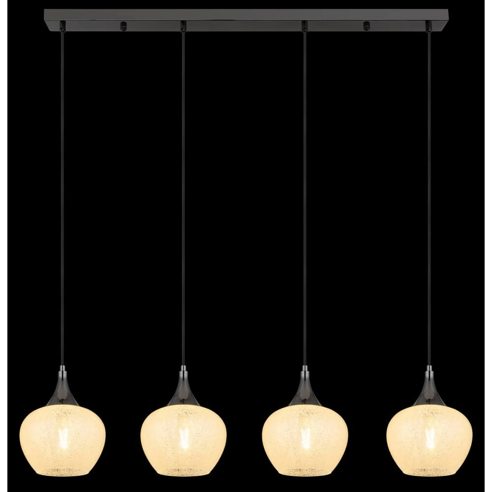 Antraciet hanglamp Maxy met wit glas 4-lichts Globo 9007371456178