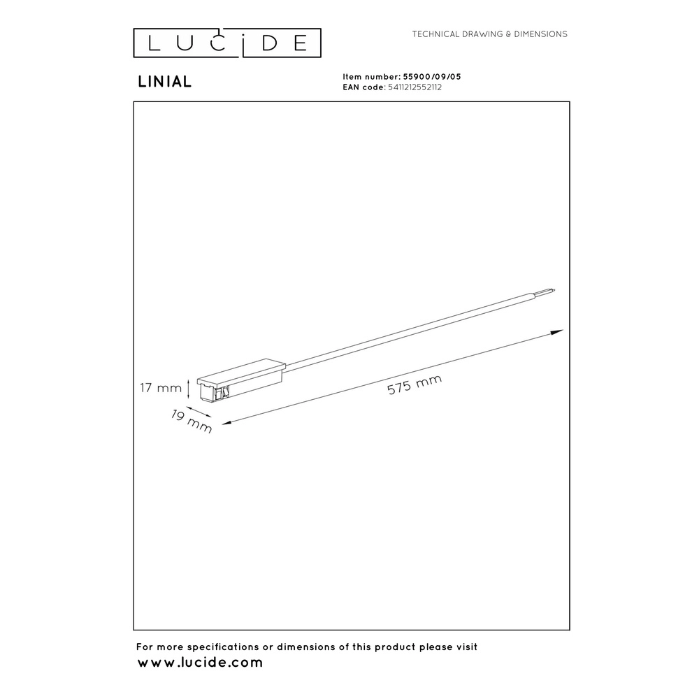 Startvoeding 1-fase Linial champagne Premium by Lucide 5411212552112