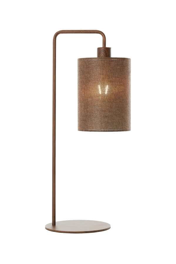 Japandi tafellamp Donio donkere  hout print