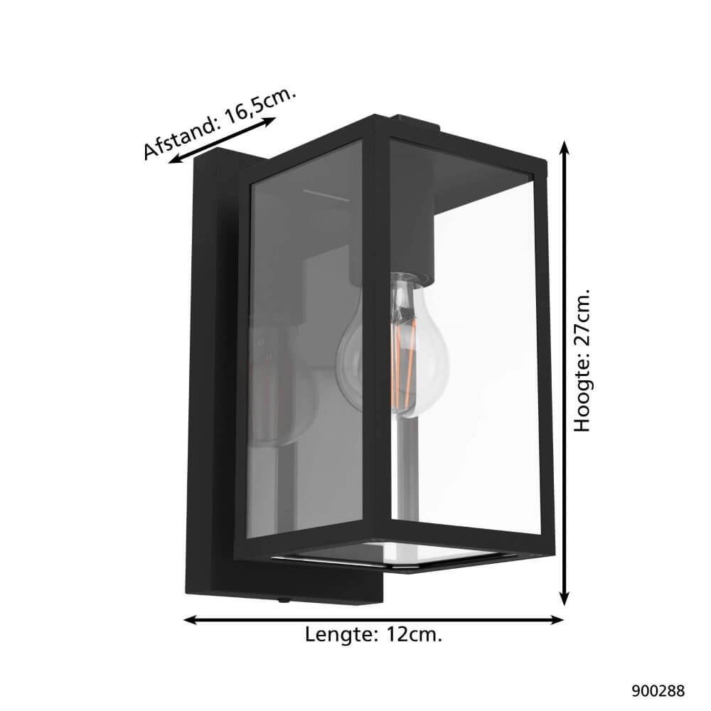 Zwarte buitenlamp Budrone Eglo 9008606231607