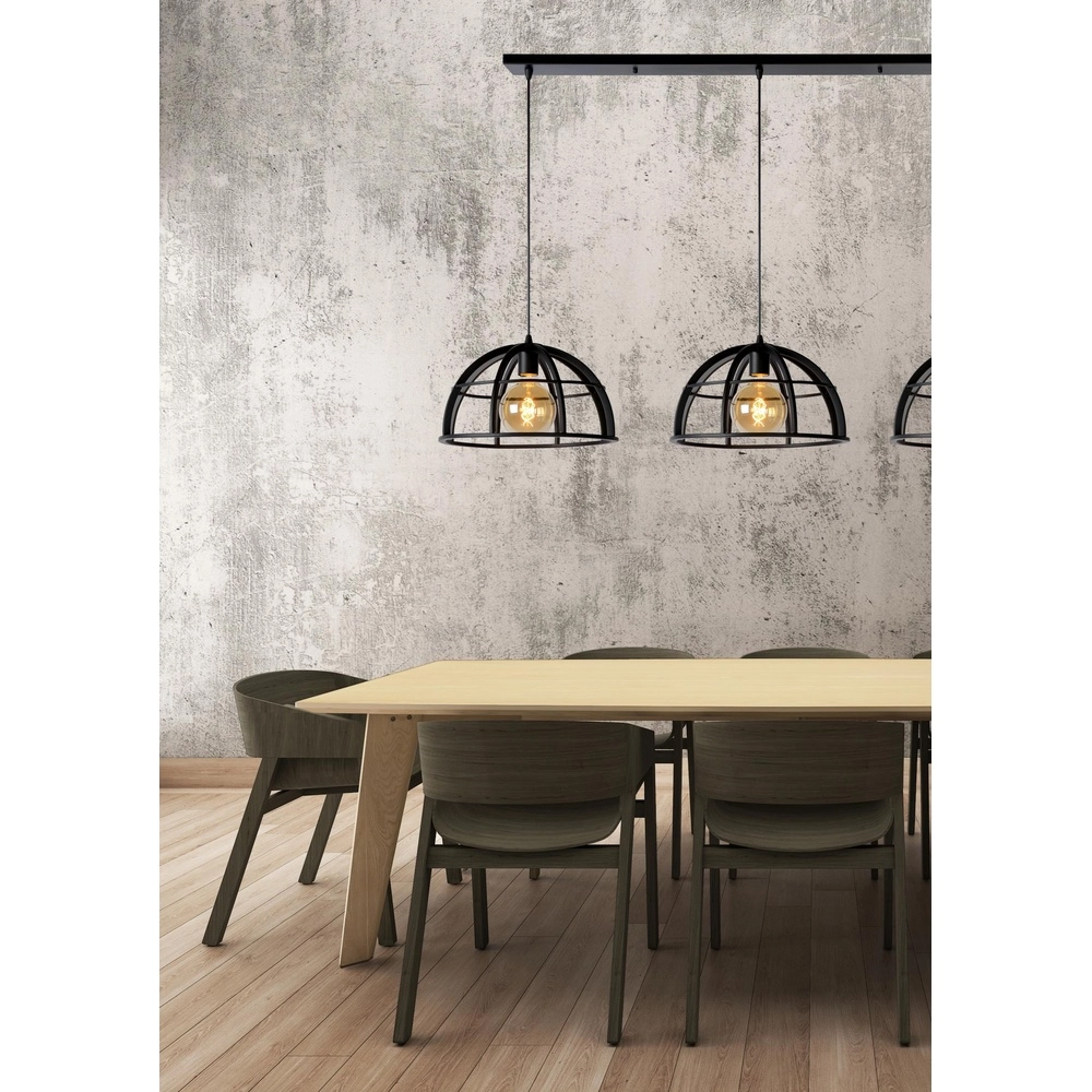 3-lichts hanglamp Dikra industrieel zwart Lucide 5411212761026