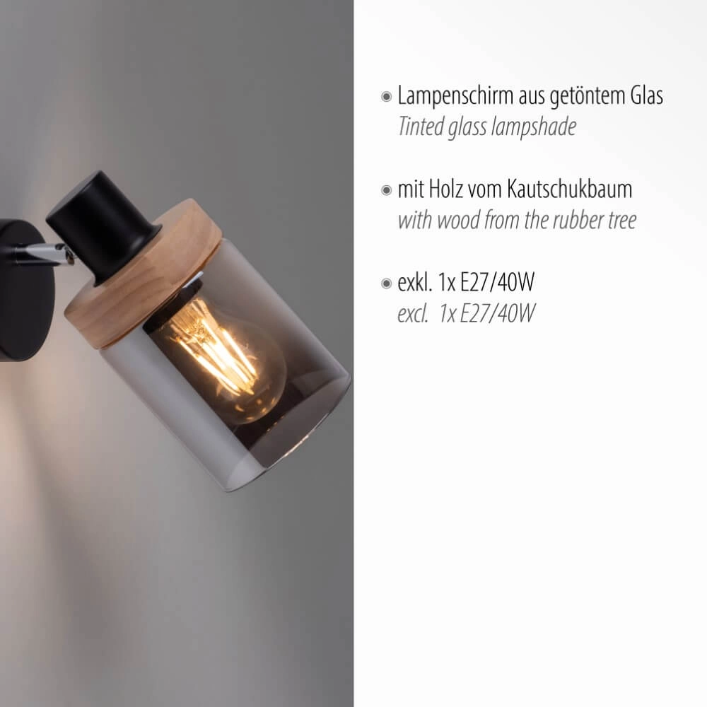 Wandlamp Pasqual zwart Just Light 4043689986100