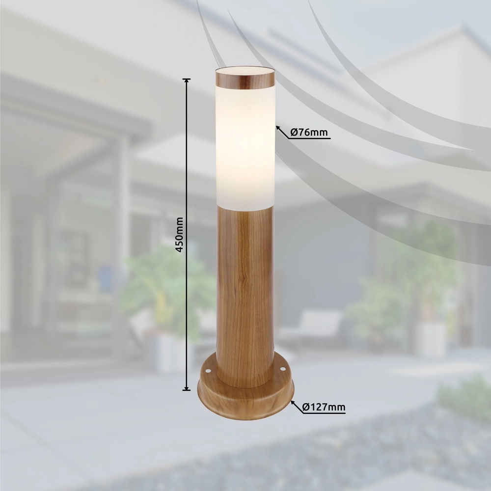 Tuinlamp Boston hout met wit Globo 9007371423132