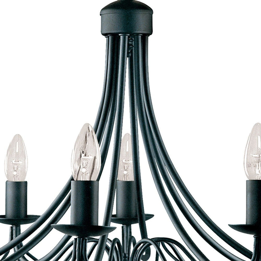 Zwarte kroonluchter Maypole 8-lichts Searchlight 5013874221056