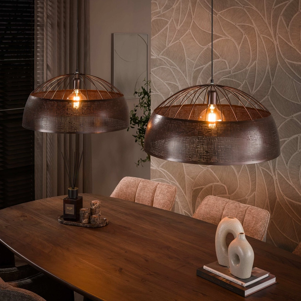 Landelijke hanglamp Screen antiek koper