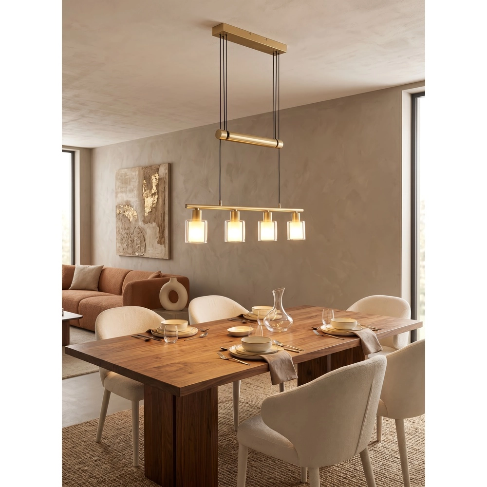 Hanglamp Neralo 4-lichts goud Trio 4017807702934