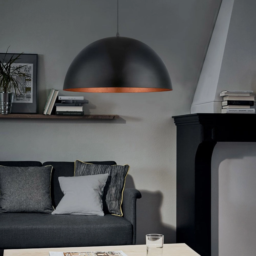 Hanglamp Gaetano 1 zwart - koper Eglo 9002759949389