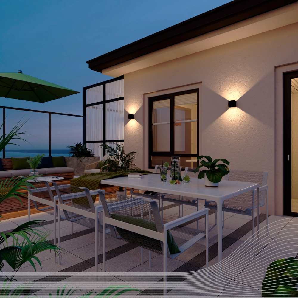 Up & downlighter Volterra wit USB-C oplaadbaar Circle 8712879164098