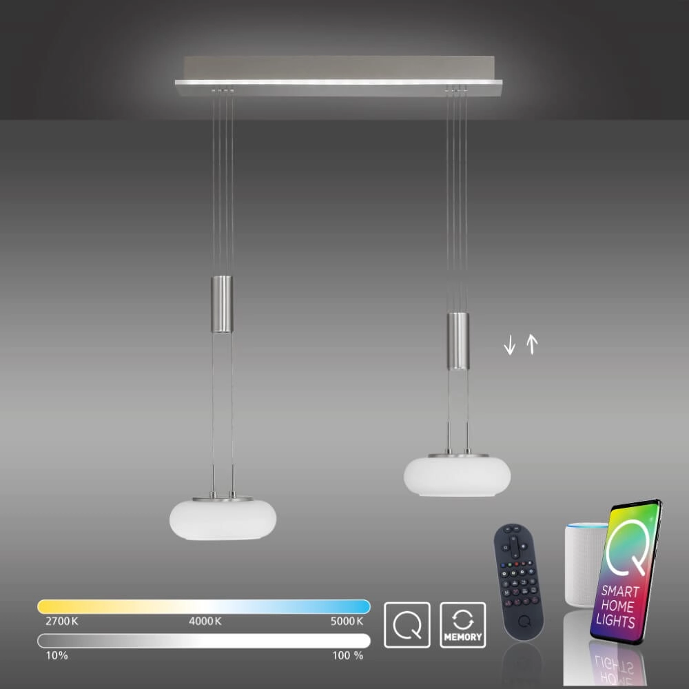 2-lichts hanglamp Q-Etienne metaal Paul Neuhaus 4012248350409