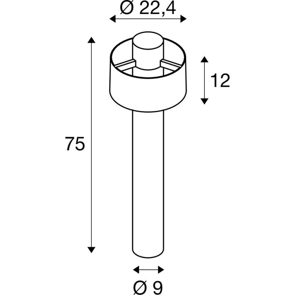 Design tuinlamp Photoni Cyl Pole 75 zwart 75cm SLV 4024163295338