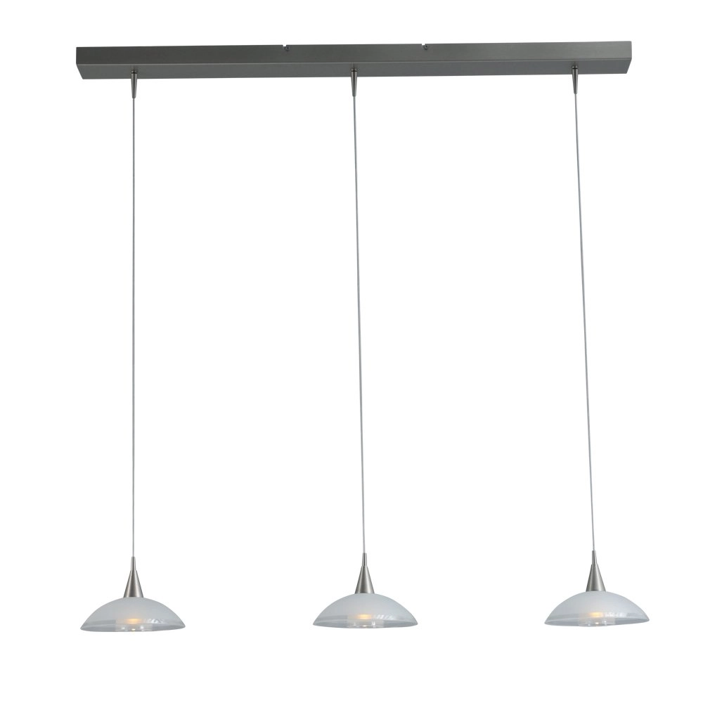 Design eettafel lamp Melani 3-lichts nikkel