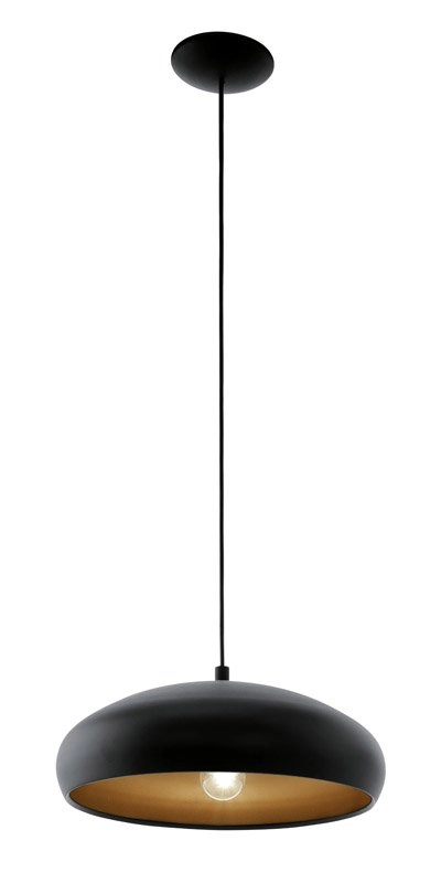 Landelijke hanglamp Mogano 1 40cm zwart met roodkoper Eglo 9002759946050