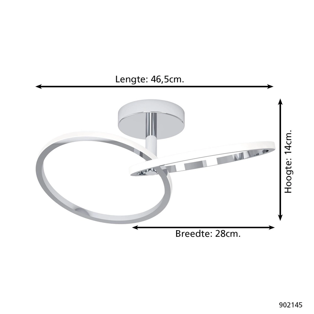 Plafondlamp Congiunti chroom Eglo 9008606357147