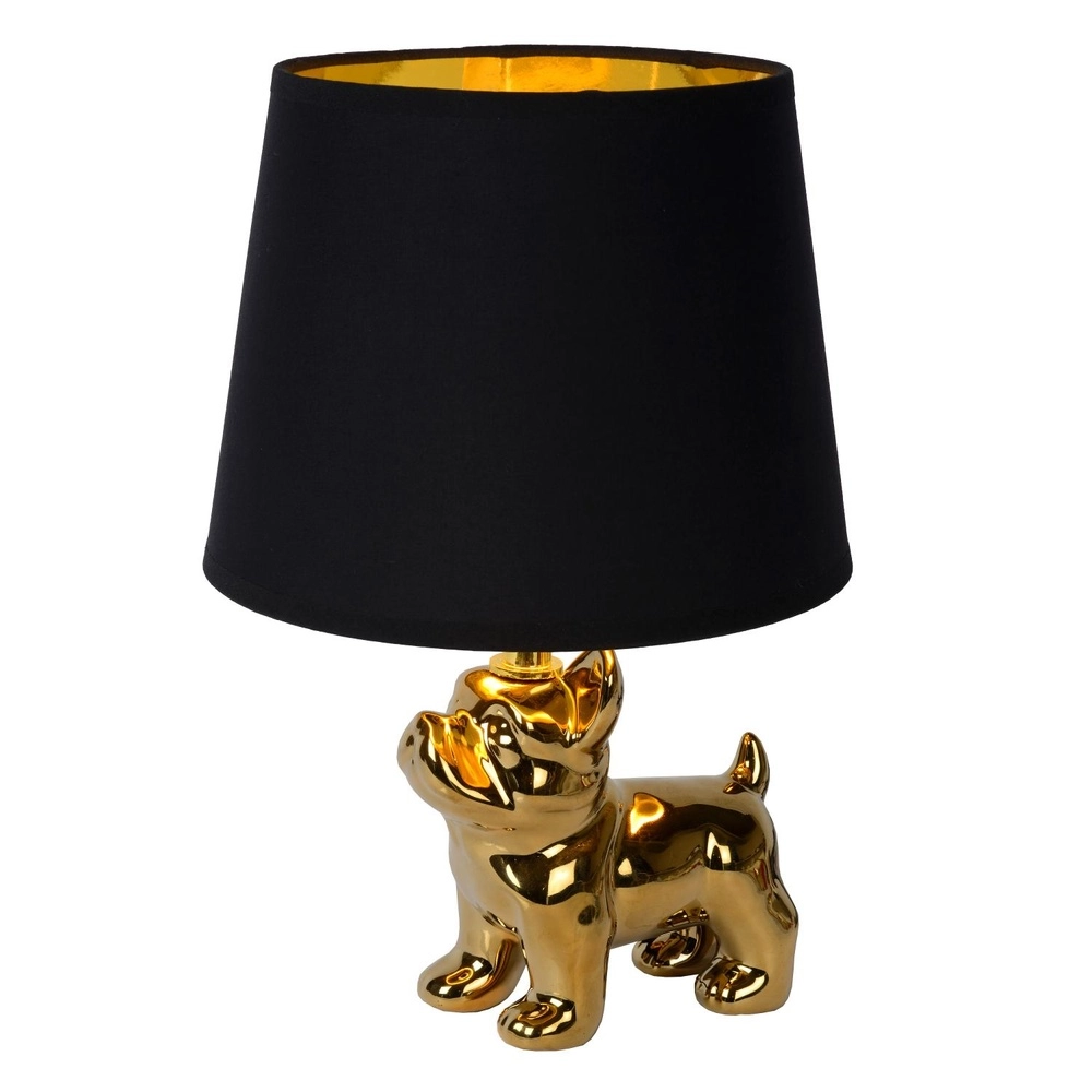 Tafellamp Extravaganza Sir Winston hond goud met zwart Lucide 5411212134097