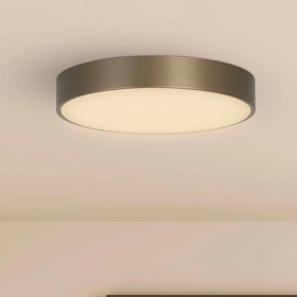 Plafondlamp Palma brons met wit venster Searchlight 5053423273310