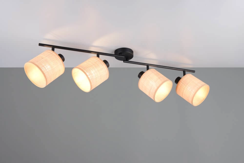 4-lichts plafondlamp Aimee met crème kappen Trio 4017807637359