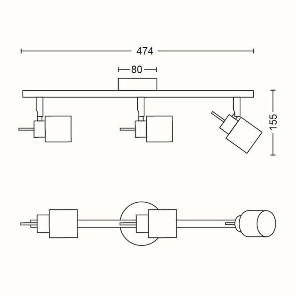 Witte plafondspot Meranti 3x GU10 Philips 8719514465336