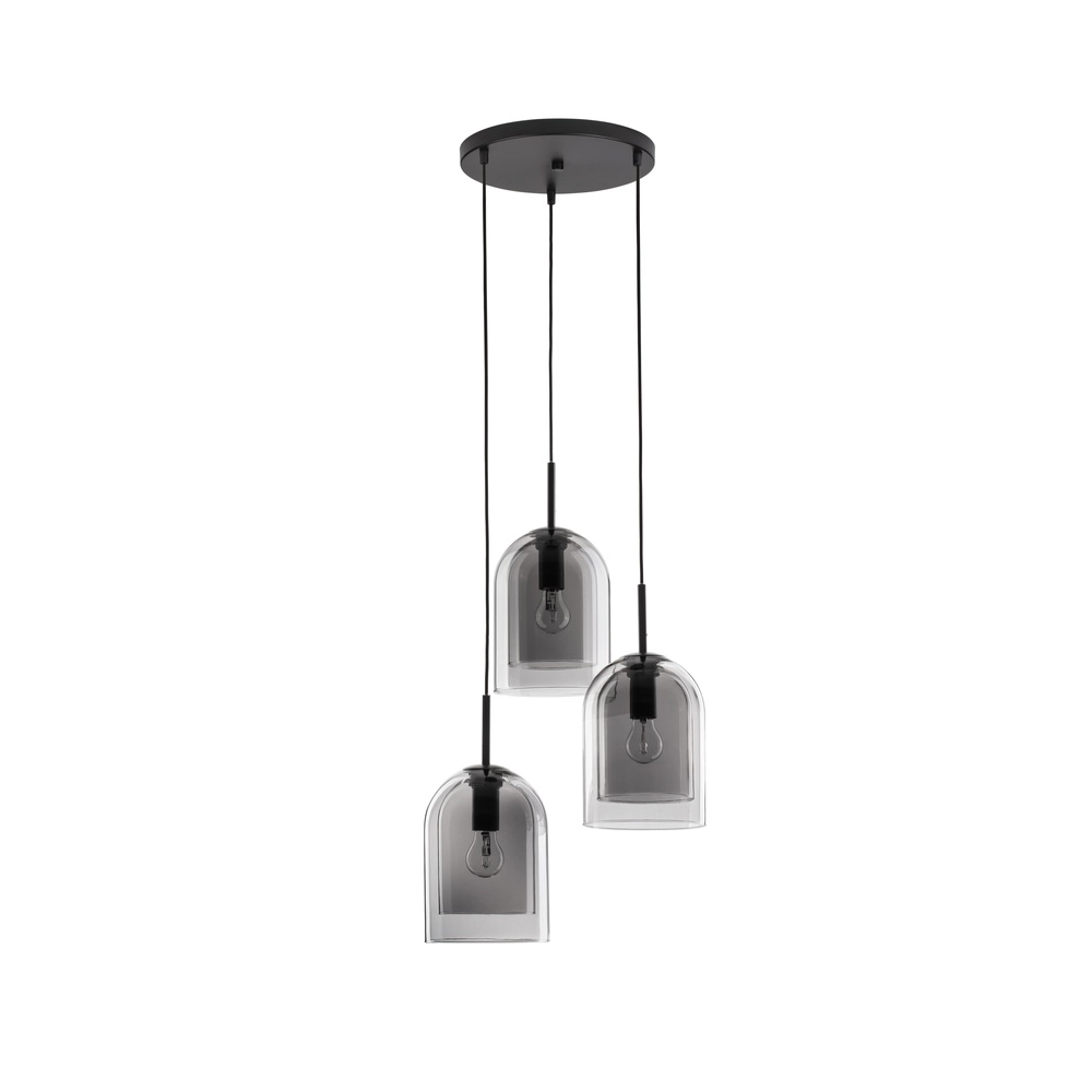Hanglamp Velor 3-lichts zwart rond Lyora 5212017431189