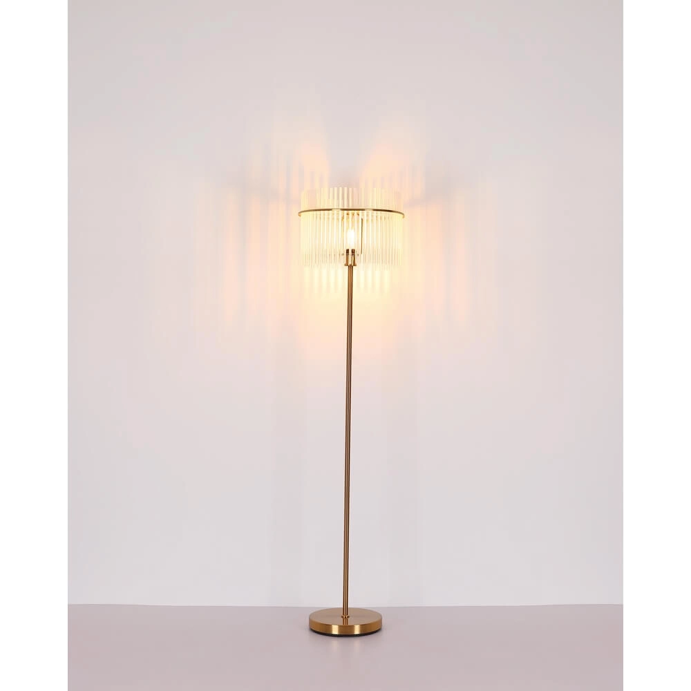Gouden vloerlamp Gorley met glas Ø 38cm Globo 9007371446810