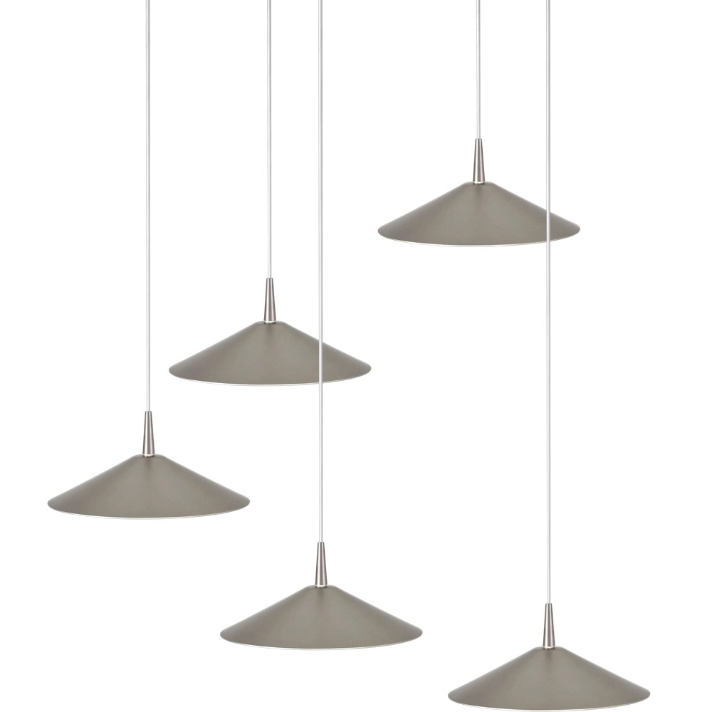 5-lichts hanglamp Ceppo nikkel Ø 22cm rond Masterlight 8718121358789