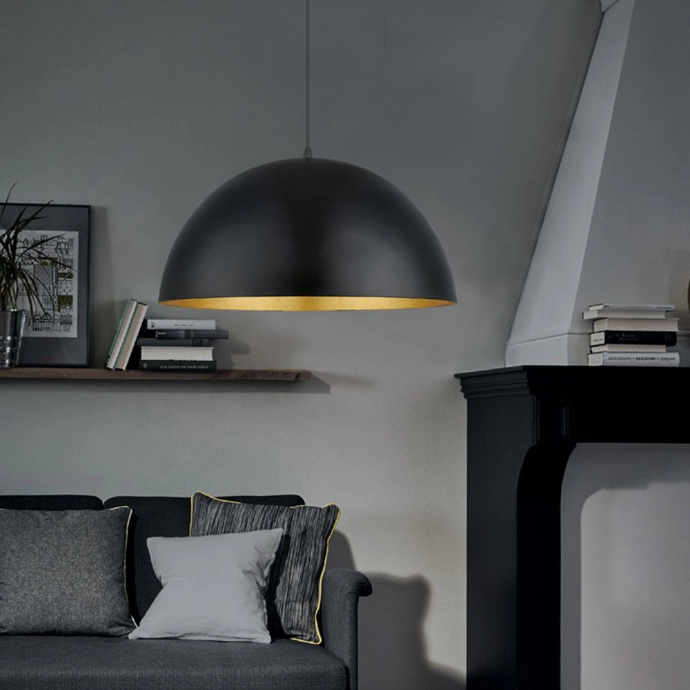 Hanglamp Gaetano 1 53cm zwart - goud Eglo 9002759949365