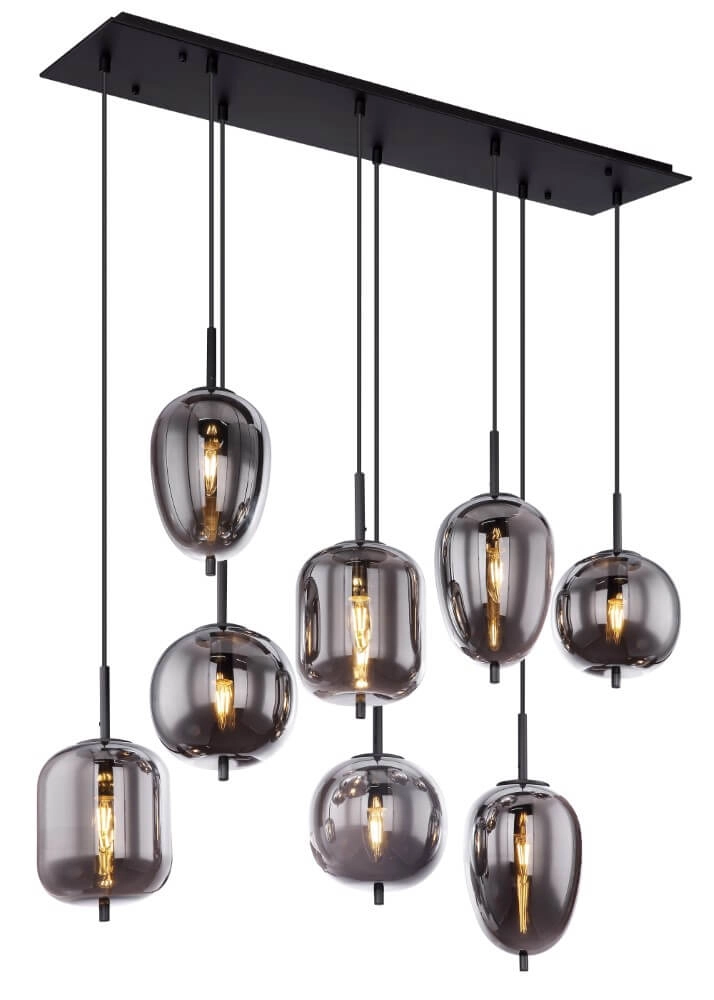 Design hanglamp Blacky zwart 8-lichts