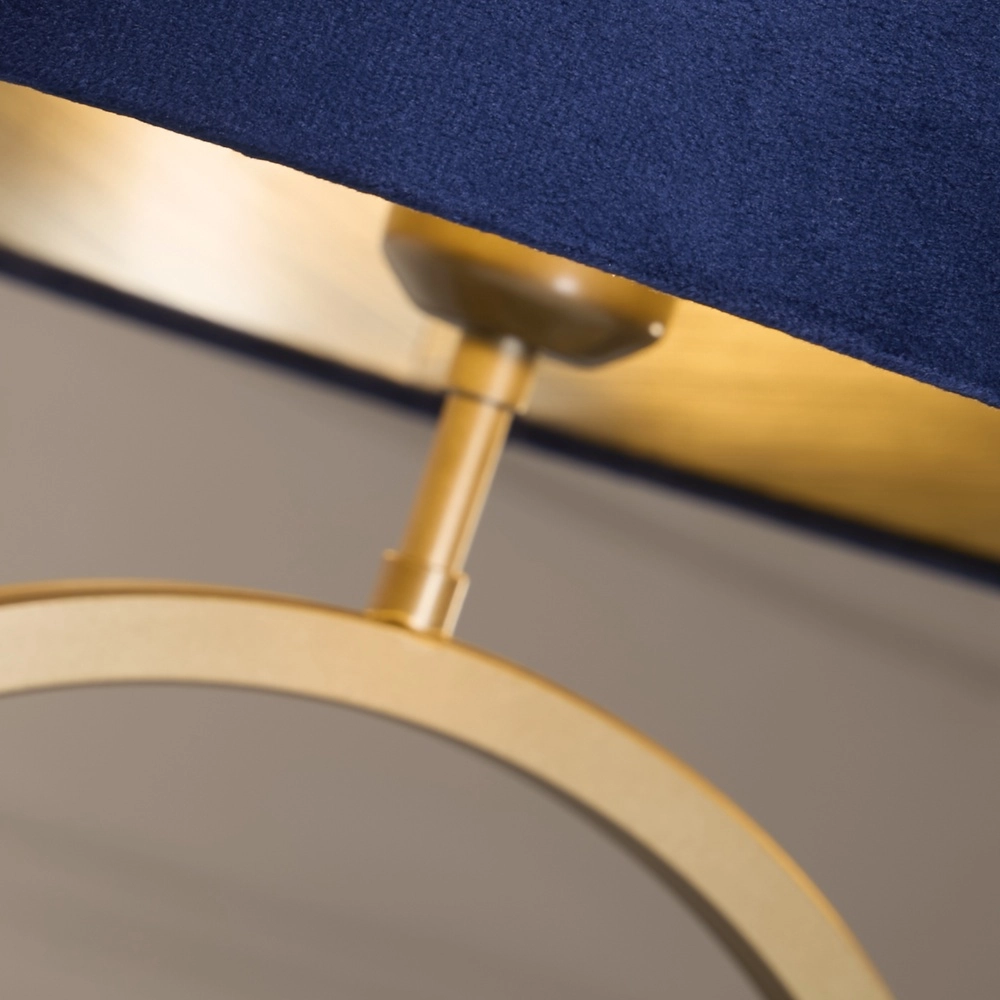 Tafellamp Elegant brons met blauwe kap Searchlight 5053423304960