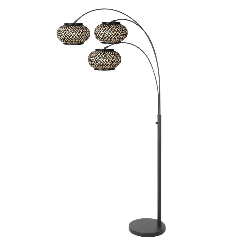 Vloerlamp Nox Light met bamboe kappen Steinhauer 8712746182880