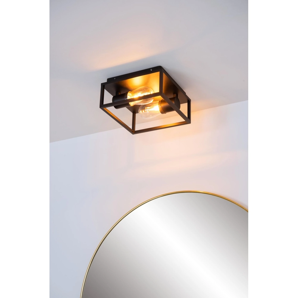 Zwarte wandlamp Carlyn 2-lichts badkamer IP54 Lucide 5411212271709