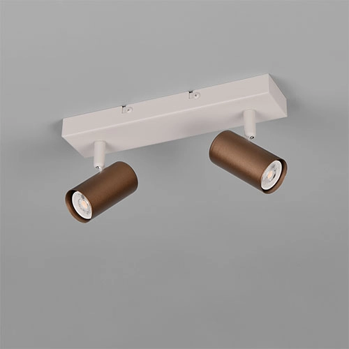 Opbouwspot Taryn 2-lichts mokka bruin Trio 4017807685572