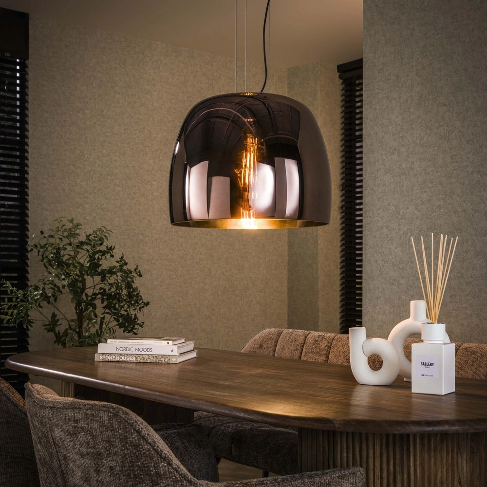 Glazen hanglamp Drift Ø 48cm - koper glas