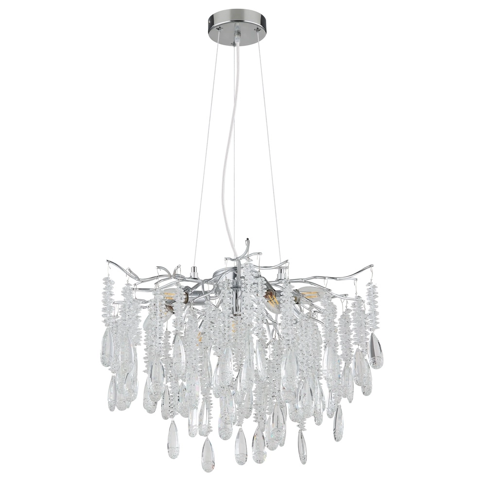 Hanglamp Kinga zilvergrijs Ø 60cm Globo 9007371572984