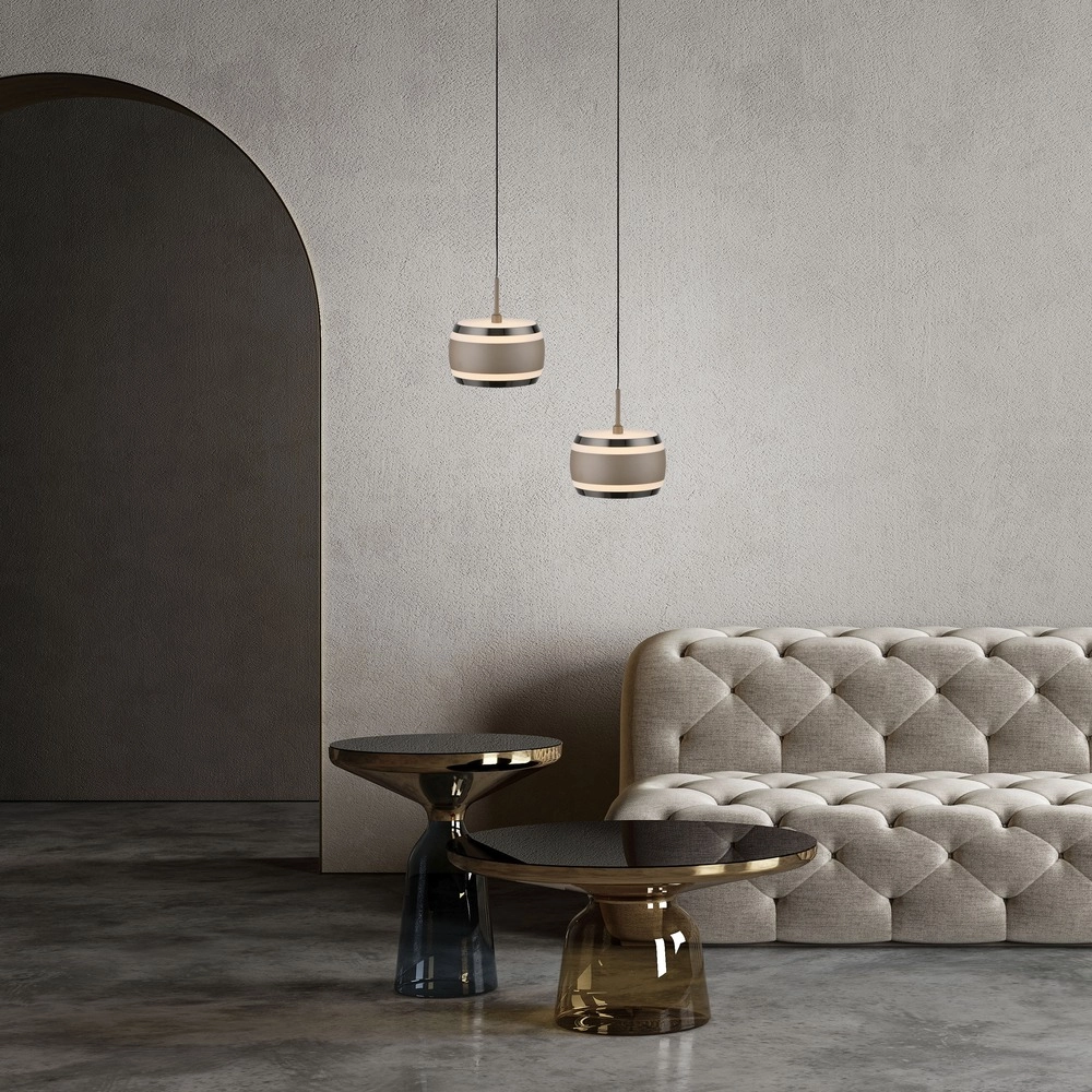 Strakke led pendel Pure Falling Rings bronce Paul Neuhaus 4012248396568