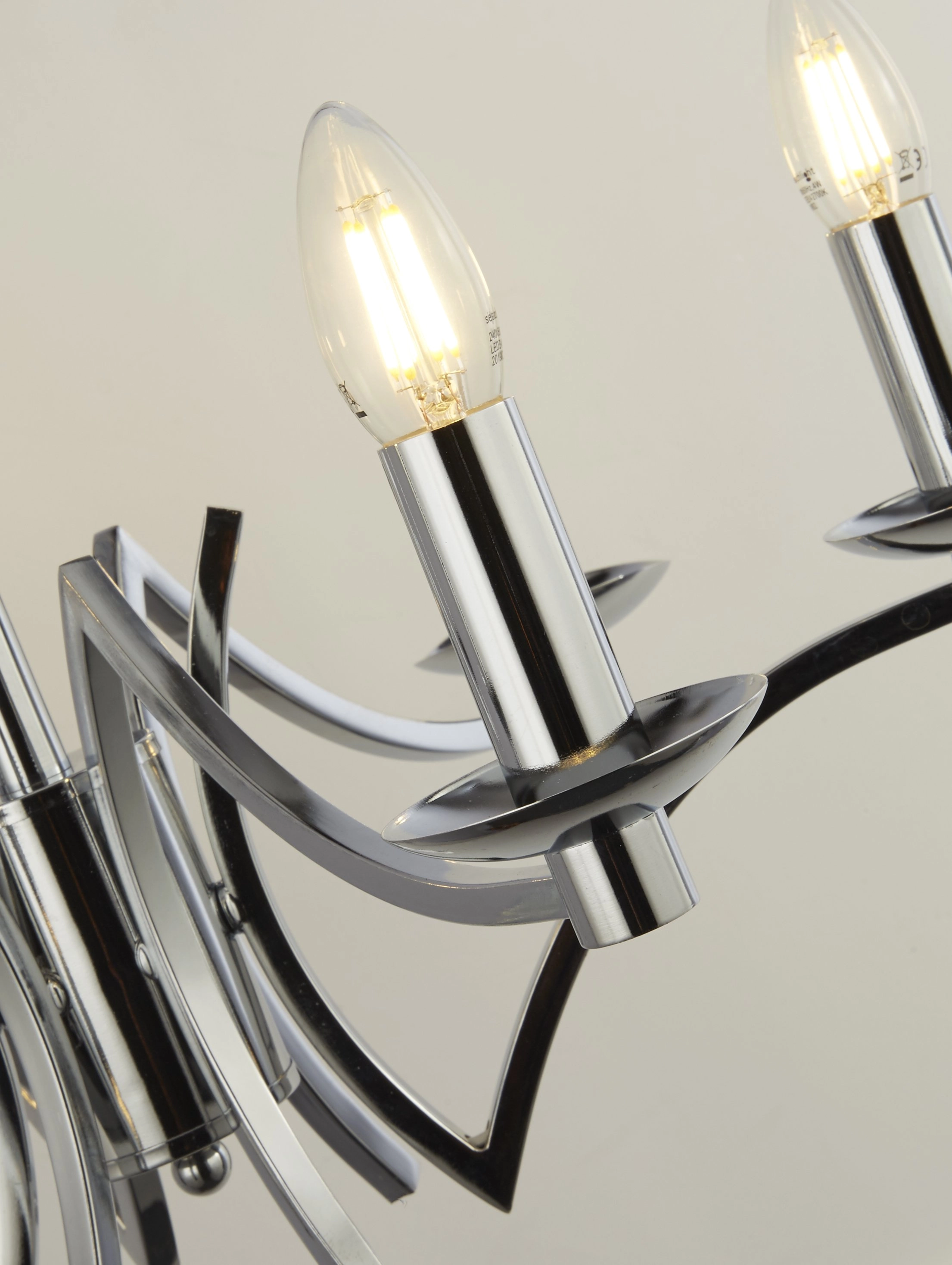 6-lichts kroonluchter Ascot grijs met chroom Searchlight 5053423174211