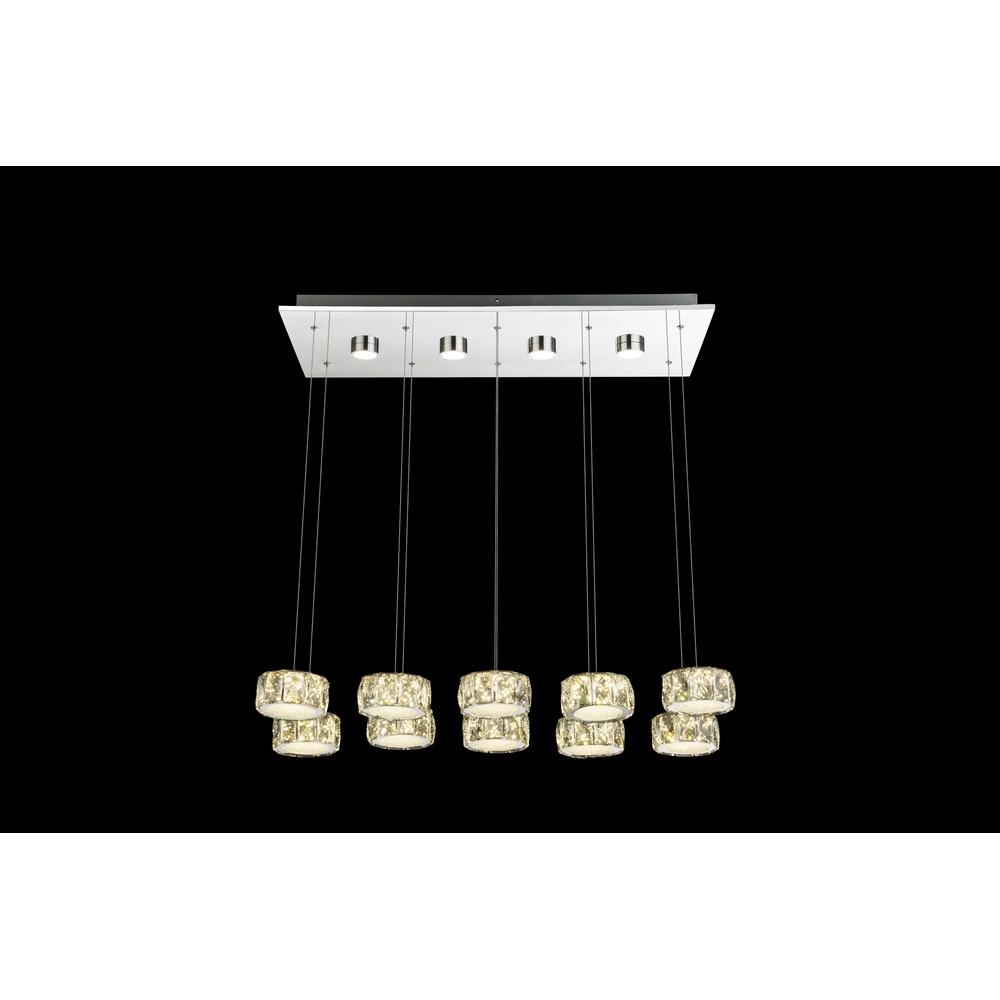 10-lichts hanglamp Amur chroom Globo 9007371345069